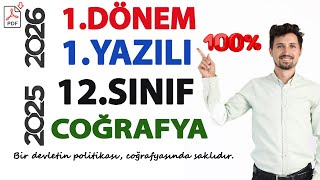 12.Sinif Coğrafya 1.Dönem 1.Yazili 2025-2026