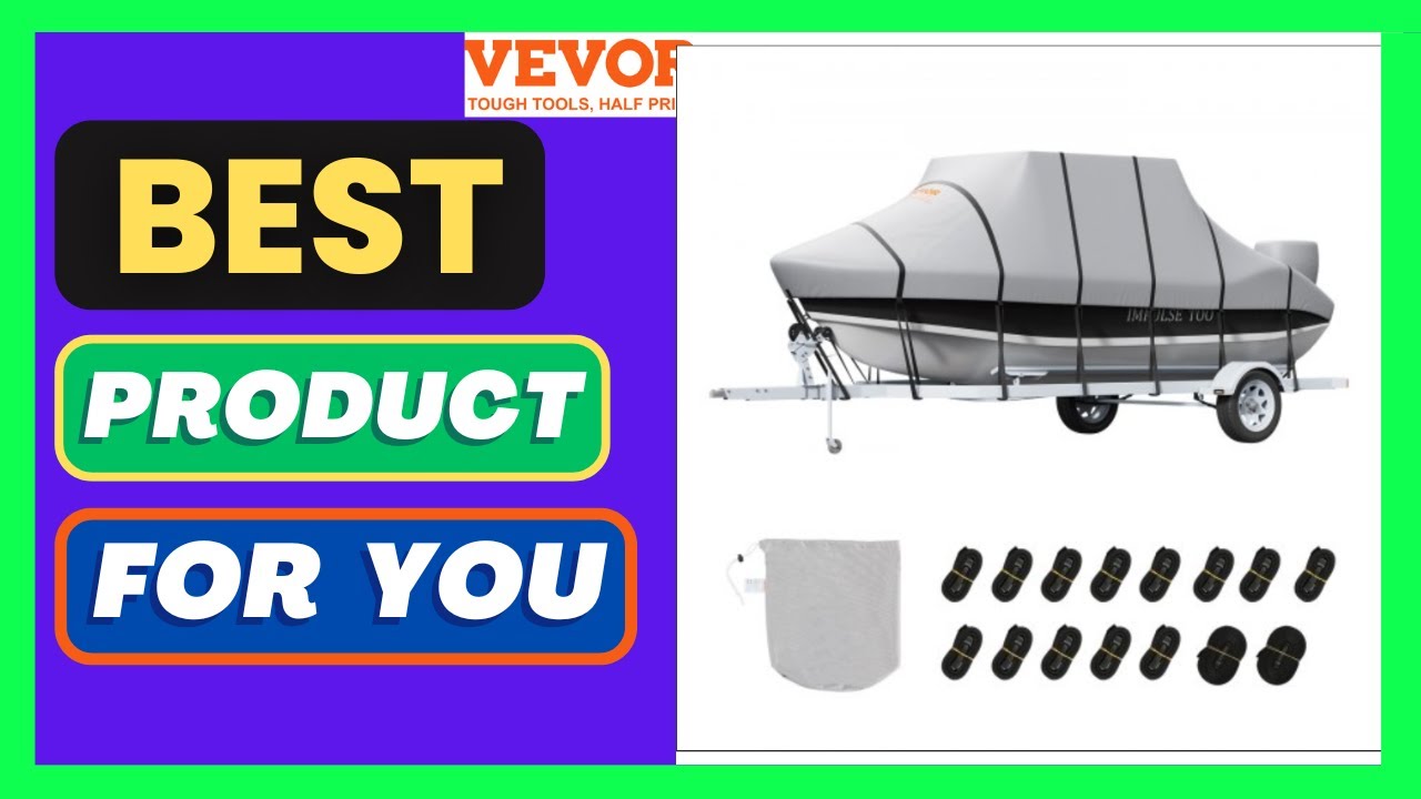 VEVOR T Top Boat Cover, 20'-22' Waterproof Trailerable T-Top Boat Cover, 600D Marine Grade