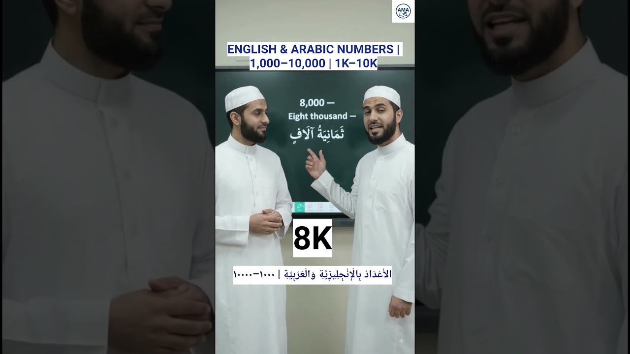 ENGLISH & ARABIC NUMBERS | 1K–10K الأَعْدَادُ بِالْإِنْجِلِيزِيَّةِ وَالْعَرَبِيَّة