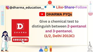 Give a chemical test to distinguish between 2-pentanol and 3-pentanol Delhi 2013C