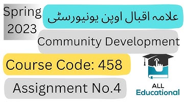 AIOU Code 458 Solved Assignment No.4 Spring 2023 || Community Development|| Level: BA/ B.Com