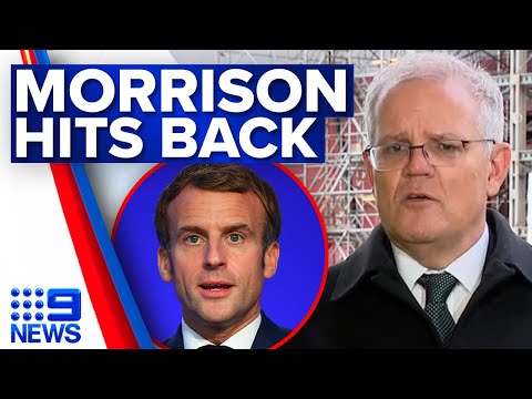 Scott Morrison acknowledges Macron's anger, defends submarine handling | 9 News Australia