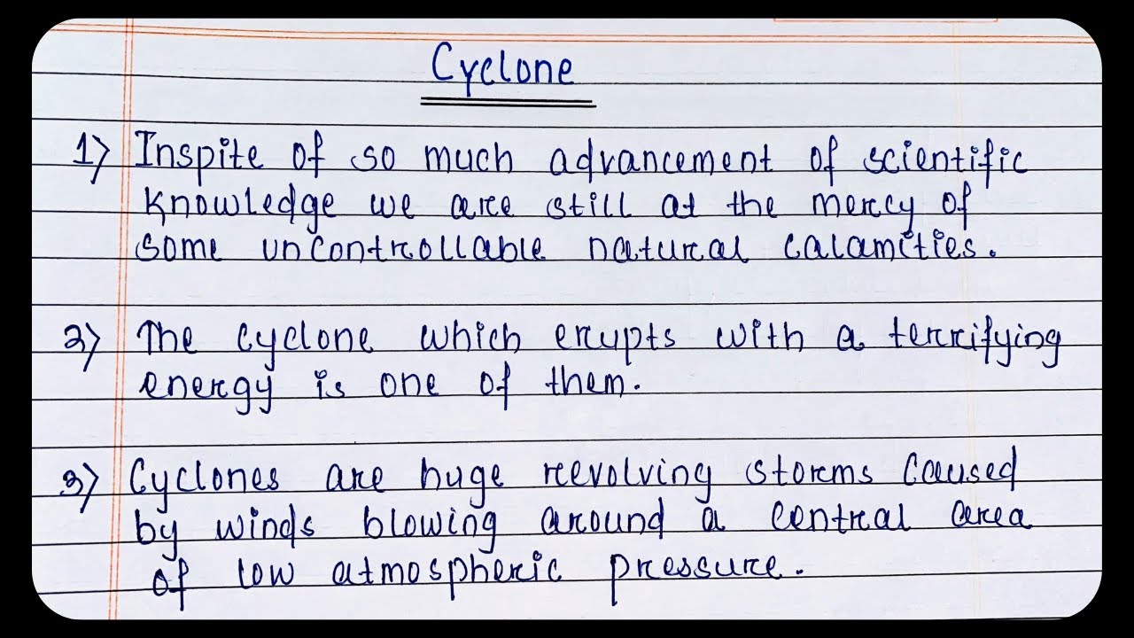 what is the conclusion of the essay on cyclone