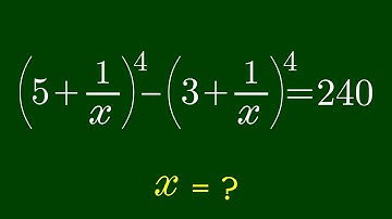 A Nice Algebra Problem | Math Olympiad | Find out x=?