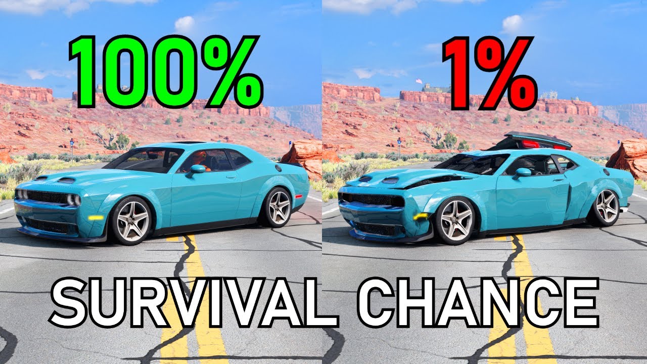 Realistic Survival Chance Crashes #40 (With Dummies) | BeamNG.drive