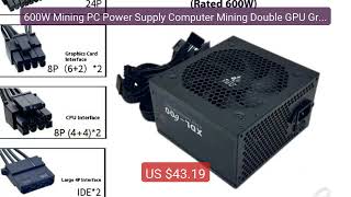 600W Mining PC Power Supply Computer Mining Double GPU Graphics 24P... — Top Rated 2026 | Buy Now!