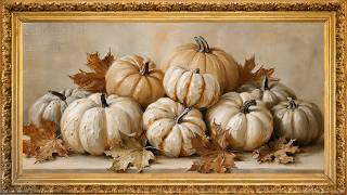 30 Cozy Fall Pumpkin Paintings in Gold Frames | Autumn Frame TV Art Screensaver 4K screenshot 5