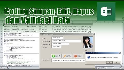 Coding SIMPAN EDIT HAPUS dan VALIDASI di UserForm VBA Excel