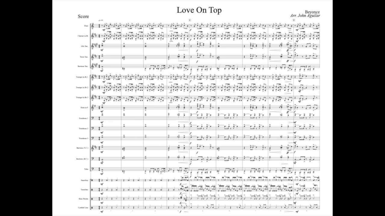 Love On Top Beyonce Marching Band Arrangement by John Aguilar YouTube