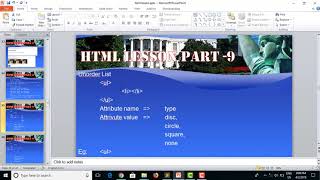 HTML Lesson 9 Order list and Unorder List