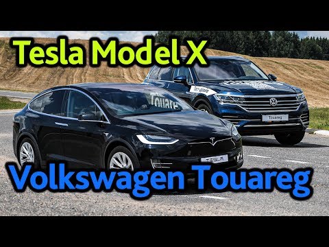 VW Touareg vs Tesla Model X: мощный дизель против ураганного электрокара