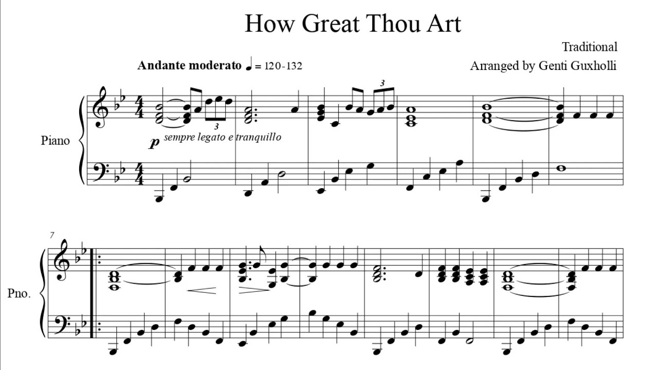 PIANO SOLO SHEET MUSIC] How Great Thou Art : Musicalibra