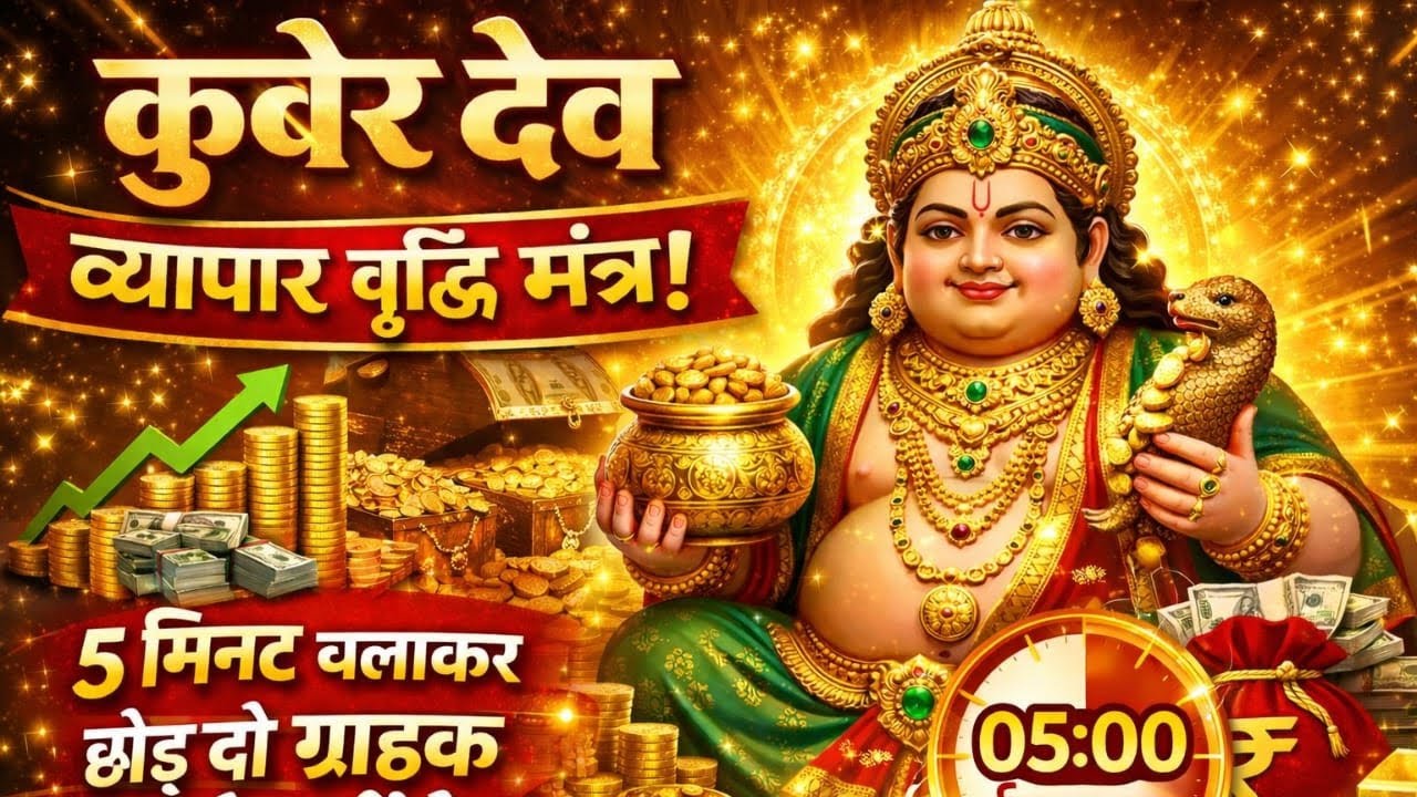 कुबेर देव व्यापार वृद्धि मंत्र। 5 मिनिट चलाकर छोड़ दो। कुबेर मंत्र