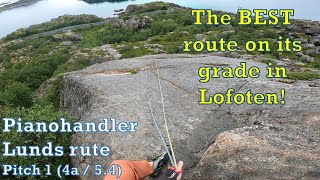 The BEST route on its grade in Lofoten! - Pianohandler Lunds rute (pitch 1 - 4a / 5.4)