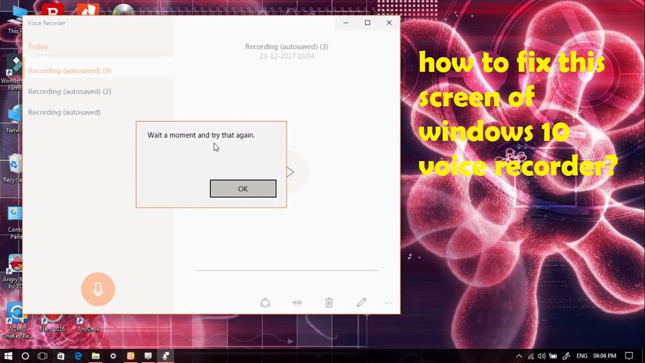 How to fix voice recorder of windows 10 - YouTube