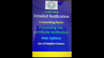TS ICET 2018 , Councelling,Web options,Provisional Allotment& Detailed Notification