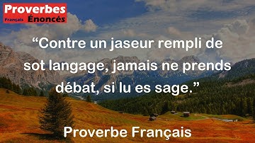 Proverbe Français - Contre un jaseur rempli de sot langage, jamais ne prends débat, si lu es sage.