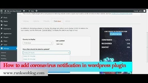 How to add coronavirus notification in wordpress plugin