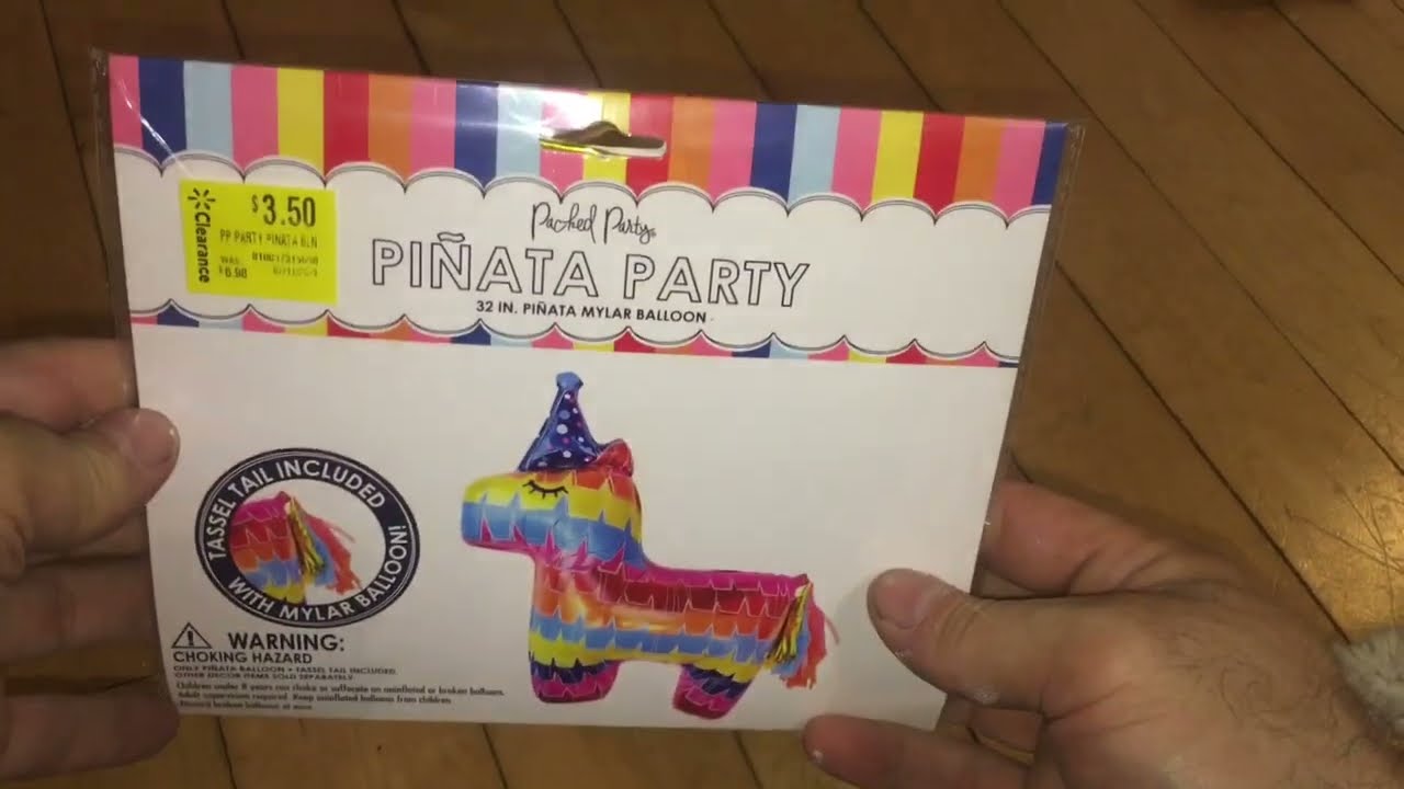 Walmart Clearance Packed Party 32" Pinata Unicorn Mylar Balloon Tassel Tail dont over inflate LOL