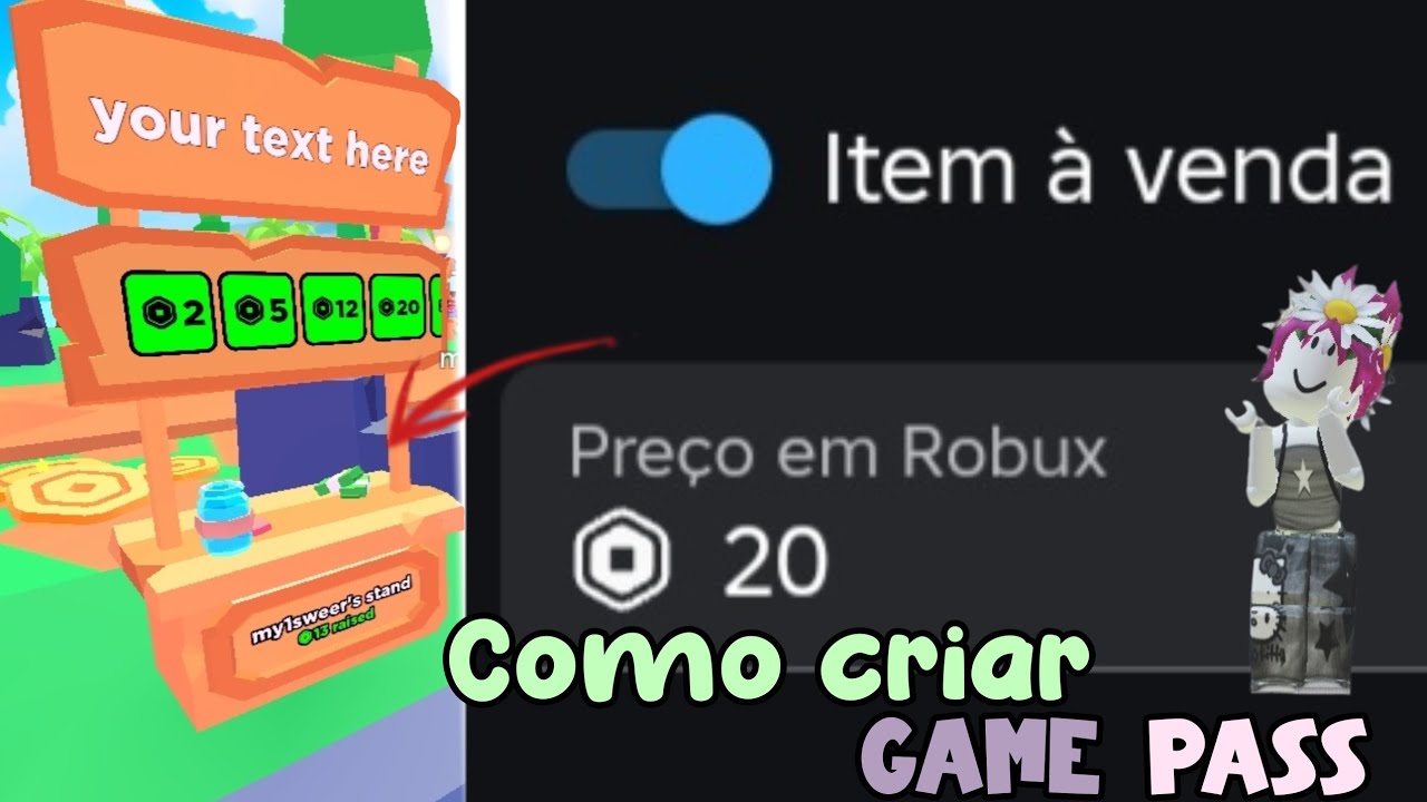 COMO CRIAR GAME PASS NO ROBLOX (Versão celular atualizado 2024!!) - YouTube