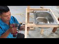 Excellent woodworking skills // Modern outdoor kitchen and how to make it