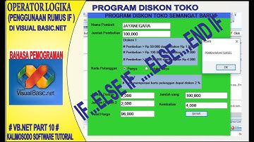 penggunaan if di vb.net /operator logika //vb.net part 10