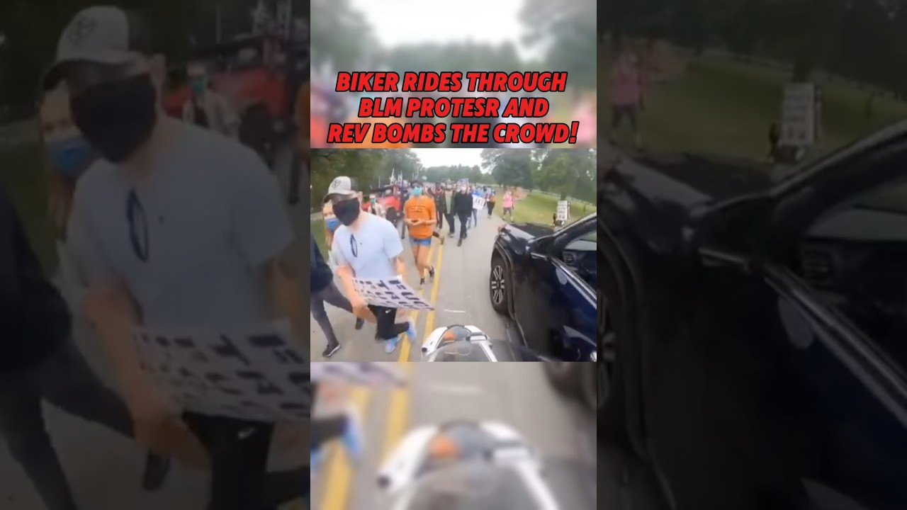 Байкер проехал сквозь протесты «Black Lives Matter» и взорвал толпу! | @675kane 