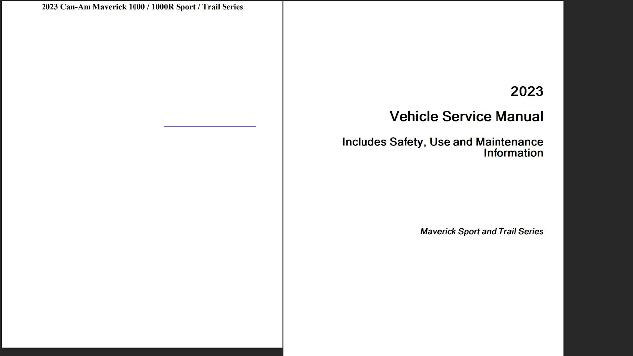 BRP Can-Am Maverick Sport Trail 1000 Series 2023 Service Workshop Repair Manual Download PDF