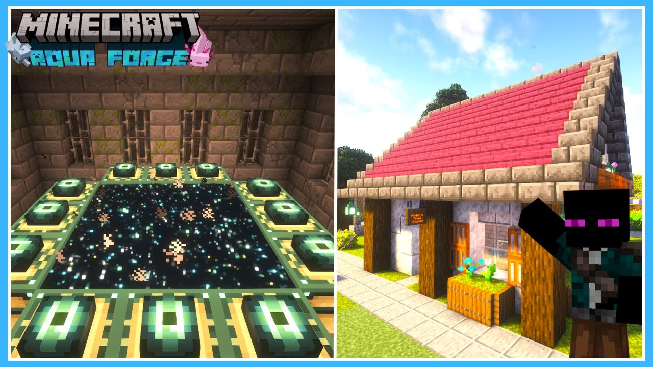 Поиск крепости и магазин кур | Minecraft Aqua Forge | Эпизод 11