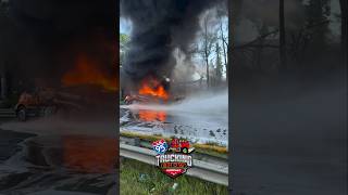 Saturday Traffic Disaster: Route 287 Paralyzed by Tanker Fire 🔥 #bomberos #fire #ambulance #usa