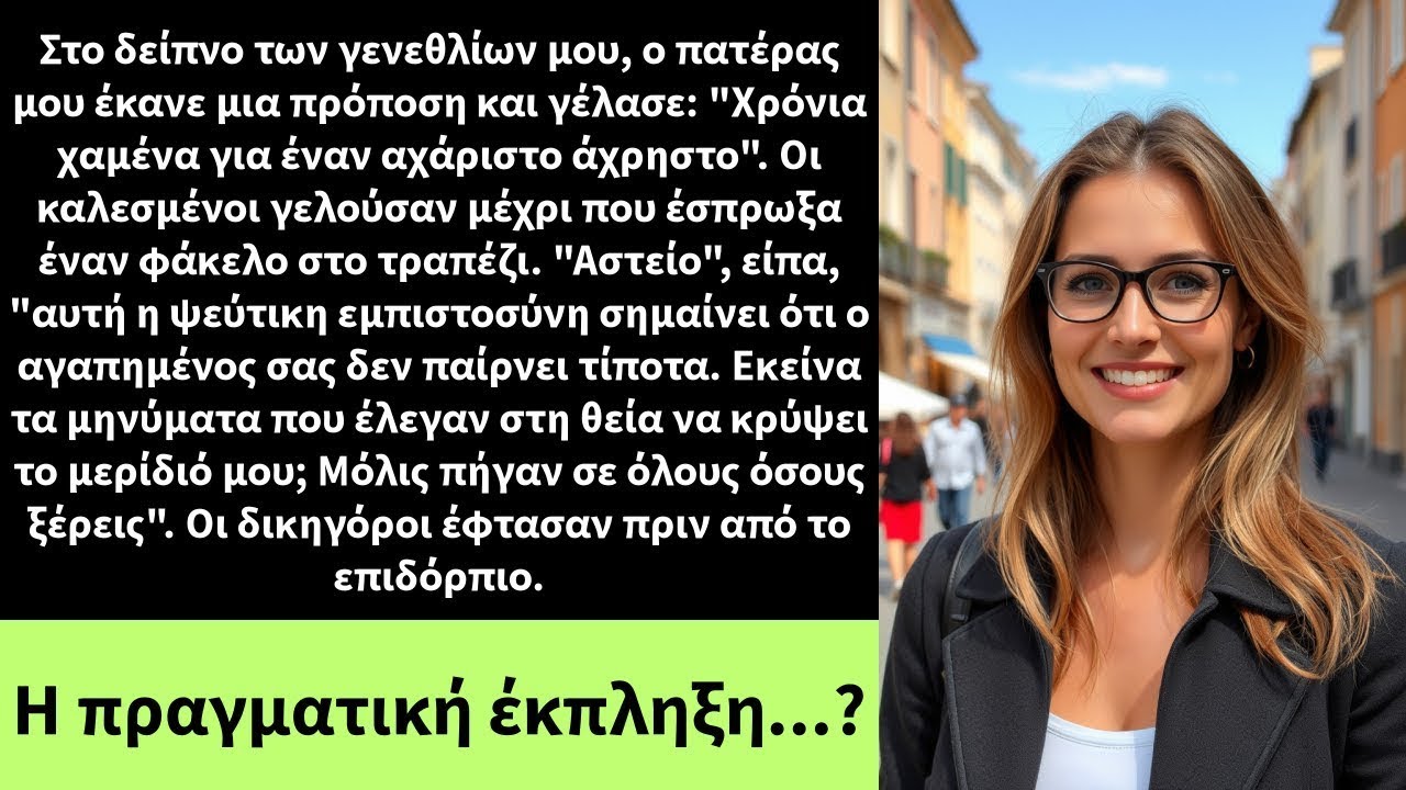 Στο δείπνο των γενεθλίων μου, ο πατέρας μου έκανε μια πρόποση και γέλασε: