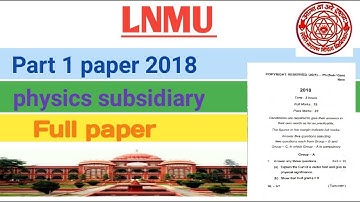 LNMU BSC physics paper (2018) by study with kumar keshav