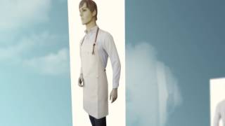 Raw Canvas Fabric Bib Style Apron With Leather Neck And Wais