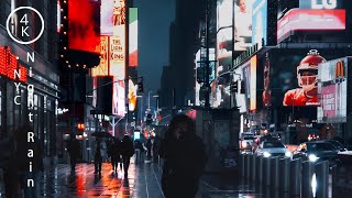 NYC Nightfall in the Rain - Midtown Manhattan, New York 4K in 3D Audio
