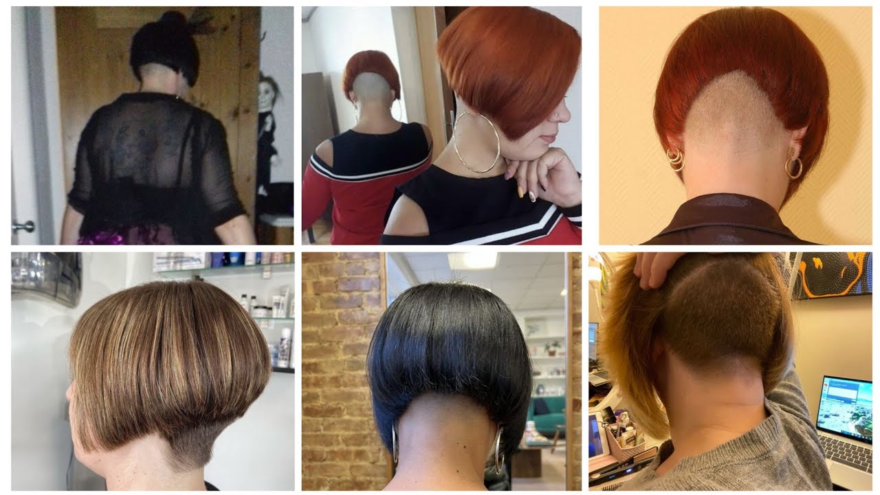 Nape Bob Haircuts ful and Half shaved for the Womens - YouTube