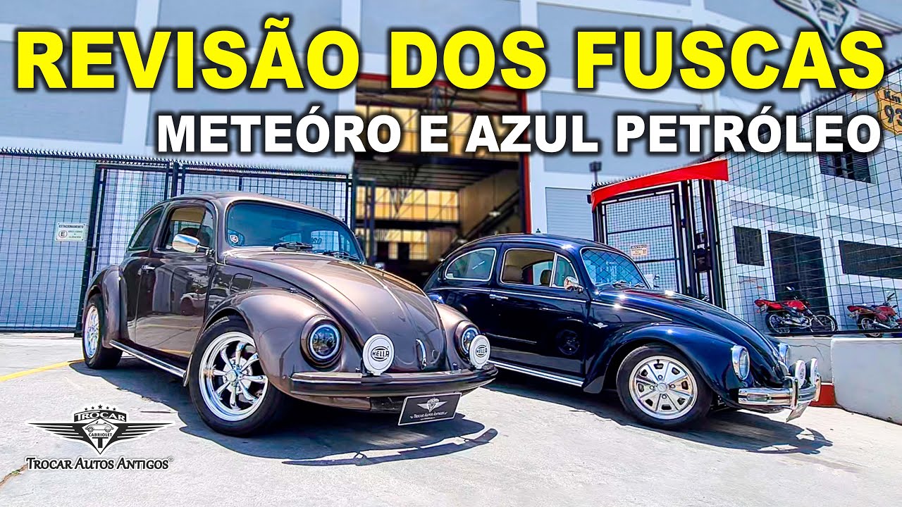 "AS NAVES JUNTAS!" Fusca AZUL PETRÓLEO e o Fusca METEORO voltaram para a revisão geral! MARAVILHOSOS