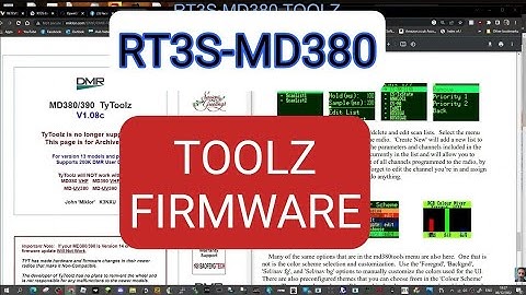 TYTTOOLZ - MD380-RT3S Fimware Modification (Older Models v13)