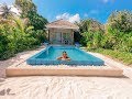 Kandima Maldives 2019 Sunset beach pool villa with jacuzzi Malediwy Dolphins 4K Drone