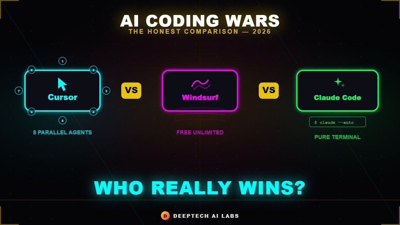 Cursor vs Windsurf vs Claude Code — The HONEST Comparison 2026 - YouTube