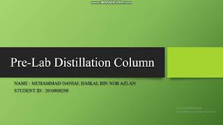 Pre-lab distillation column