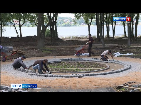 Набережную Волги в Костроме украсят скамейки с фонарями под старину и велодорожки