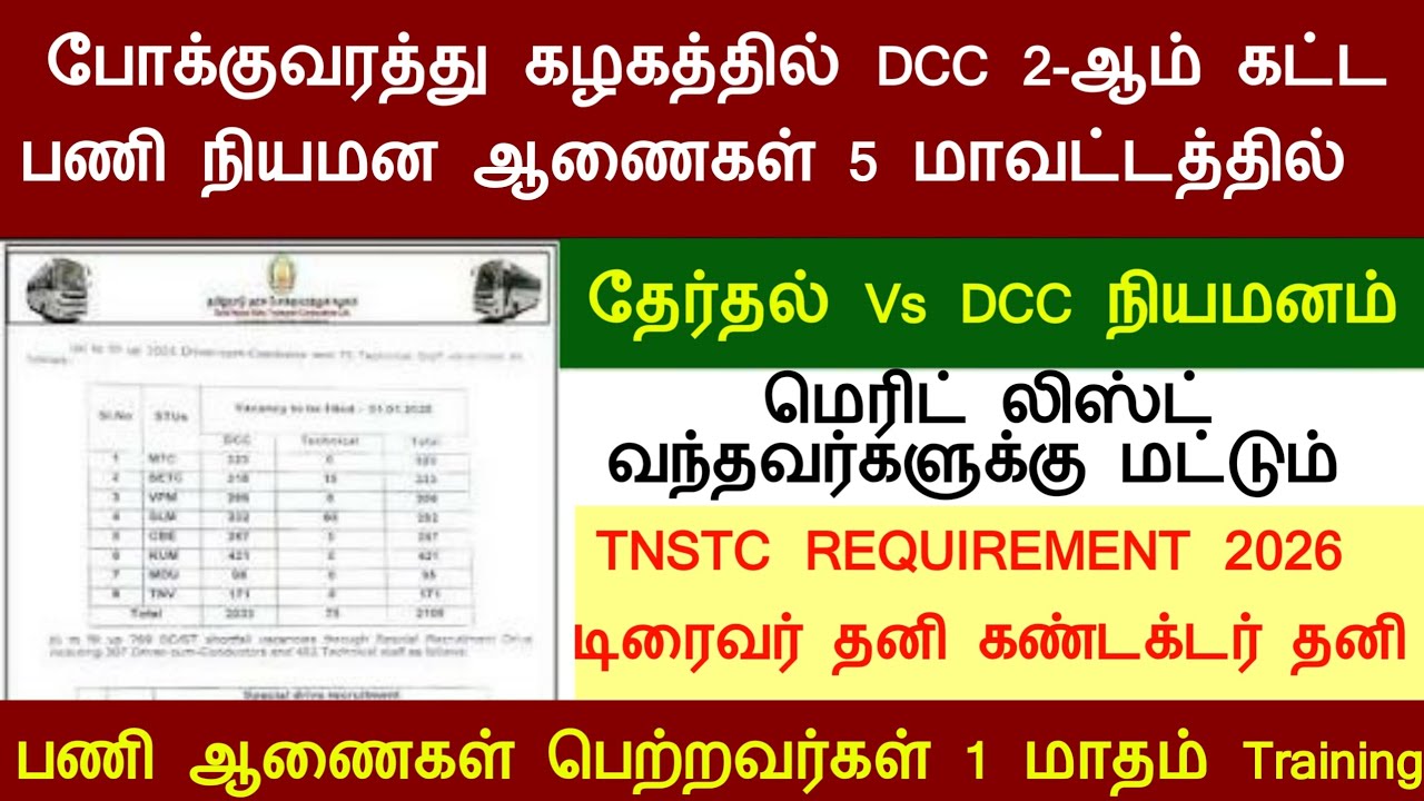 TNSTC Driver cum Conductor 2025 | எந்தெந்த மாவட்டத்திற்கு Appointment Order வந்துள்ளது? | dcc order