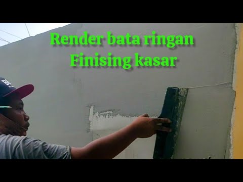 Cara Mudah Render Bata Ringan / Hebel Plester + Finising kasar