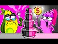 Rich vs Poor vs Giga Rich Food Challenge || Pink vs Black || Sneak Food Everywhere by Avocado Couple