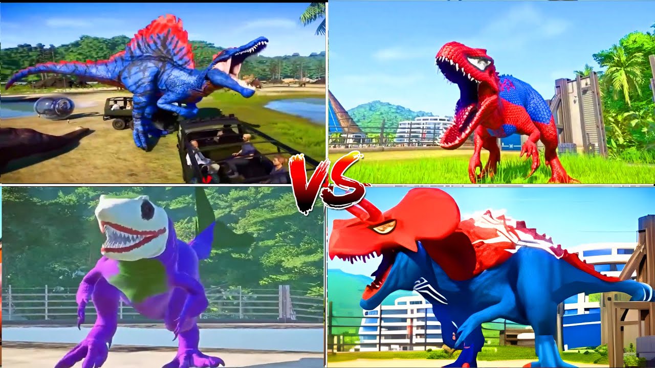 Jurassicworld T Rex Spider 🆚T Rex Evolution 🆚The Brontosaurus 🆚McQueen Exe Spider Coffindance