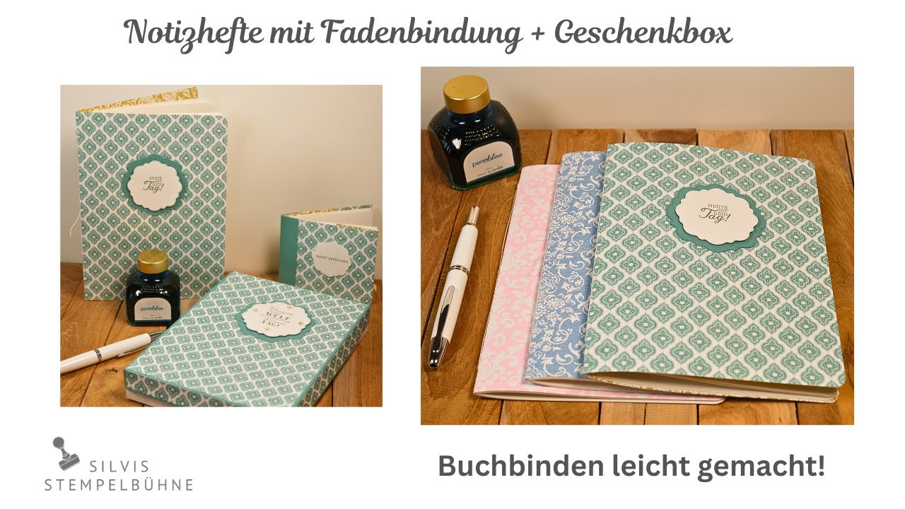 DIY Buchbinden/  Notizheft Fadenbindung  / Geschenkbox /Poetische Momente/ Stampin' Up!