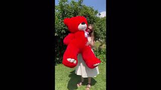 Плюшевий Ведмедик Ветлі, 1,6 метри, (160см), Червоний