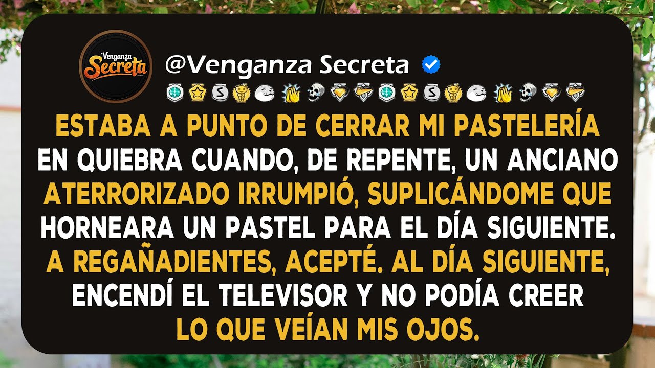 Estaba a punto de cerrar mi pastelería en quiebra cuando, de repente, un anciano entró corriendo...