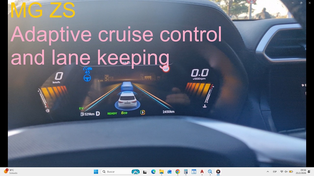 MG ZS Adaptive cruise control and lane keeping - YouTube