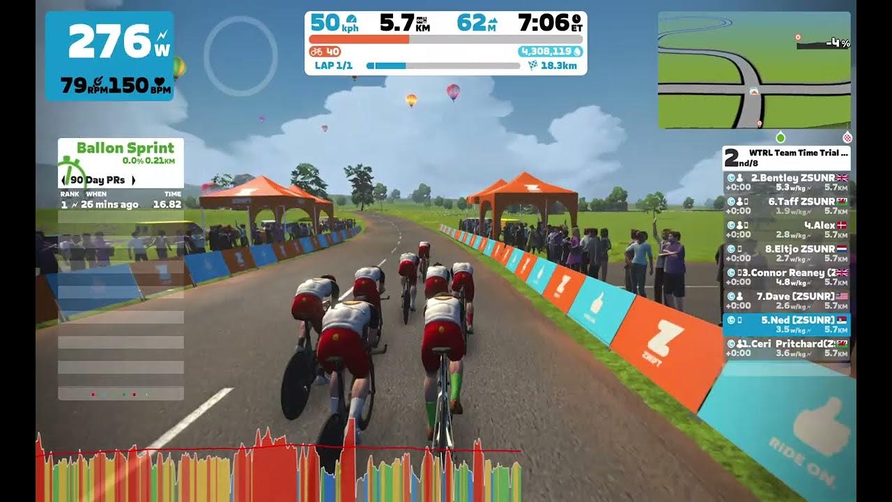 Zwift TTT WTRL Team Time Trial Zone 16 (ESPRESSO/DOPPIO) on Douce